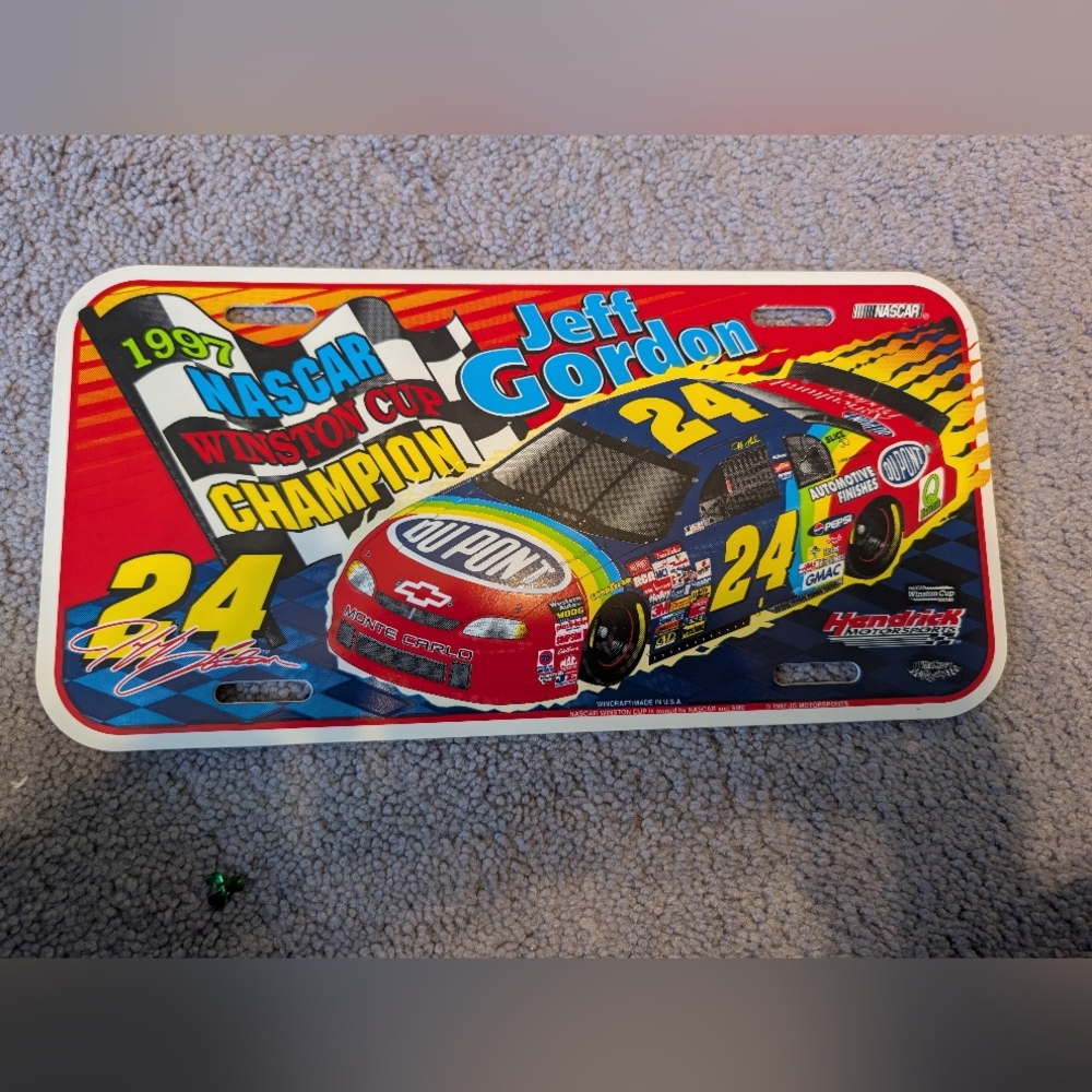 Vintage 1997 Jeff Gordon Nascar Winston Cup Champion Plastic License Plate